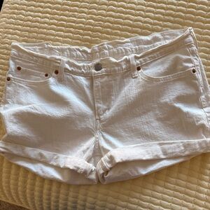 Levi's White Roll-Cuff Denim Shorts